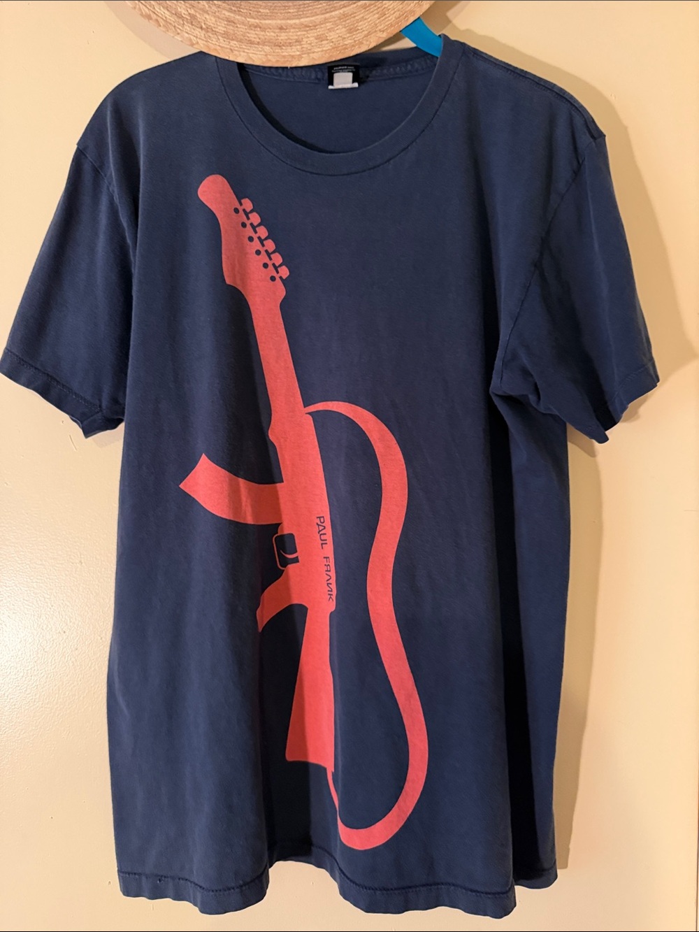 Vintage - ICONIC Paul Frank Tshirt - Guitar Gun - Hard to Find - Navy w/ red